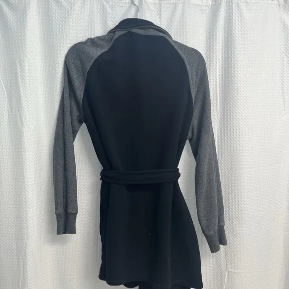 Standard James Perse Full Wrap Sweatshirt Coat Black Gray 2/ Medium Classic